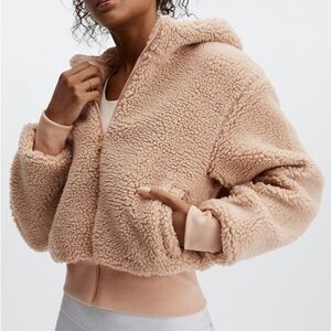 Fabletics Cozy Tan Sherpa Jacket